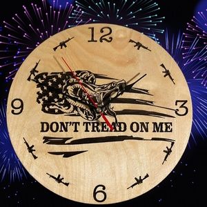 Don't Tread On Me Clock,Rustic USA Clock,Patriotic Wall Clock,America Wall Clock
